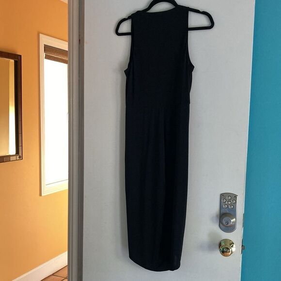 Bless'ed are the Meek Black Mya Dress Size 2 Sheer V-Neck Slim Sheath 33" Bust - Picture 16 of 16